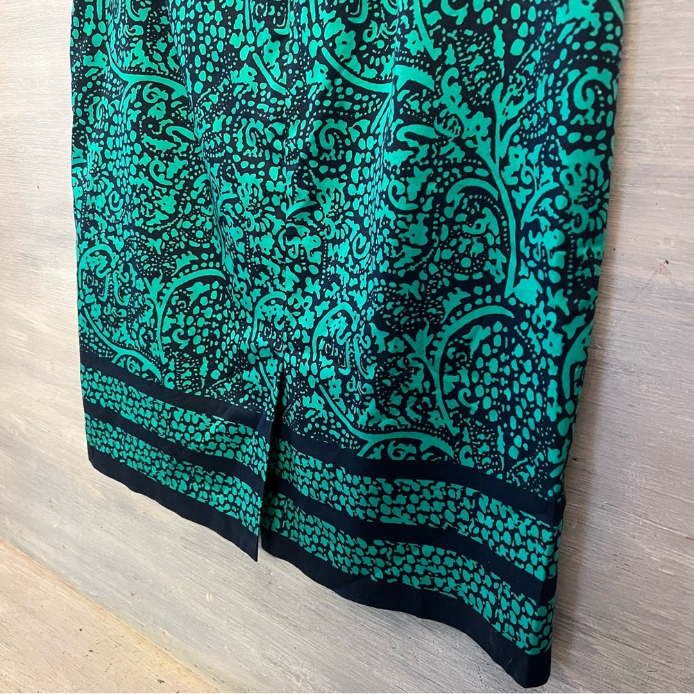 Ann Taylor Navy & Green Paisley Print Pencil Skirt Size 12 Like New - Picture 9 of 10